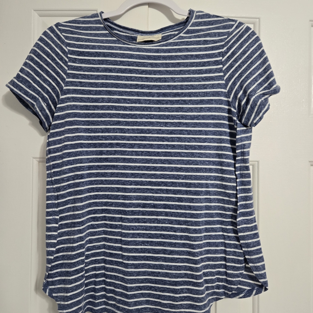 Universal Thread Navy and White Striped Tee